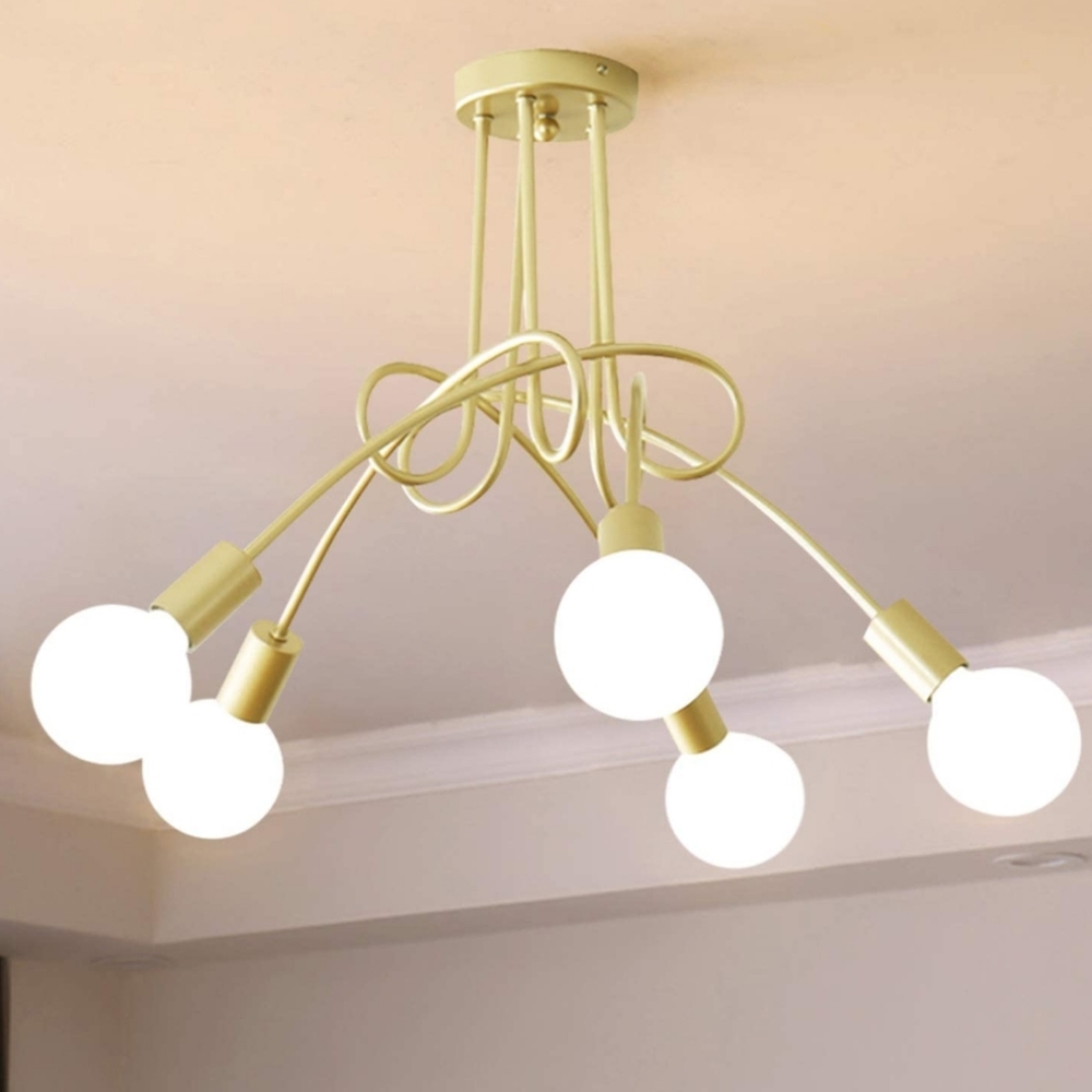 Gold Sputnik Style Pendant Light Fixture